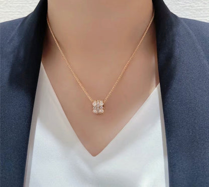 [Elitejewels]BEE LOVE DIAMOND PAVED 3 ROW NECKLACE