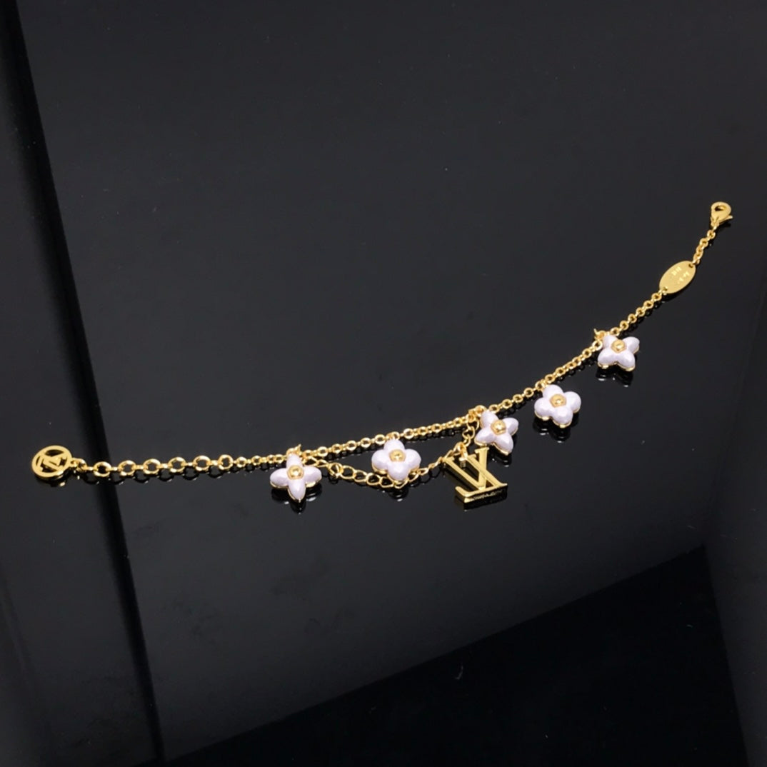 [Elitejewels]ロゴ 6モチーフ スター&amp;サン ゴールドブレスレット