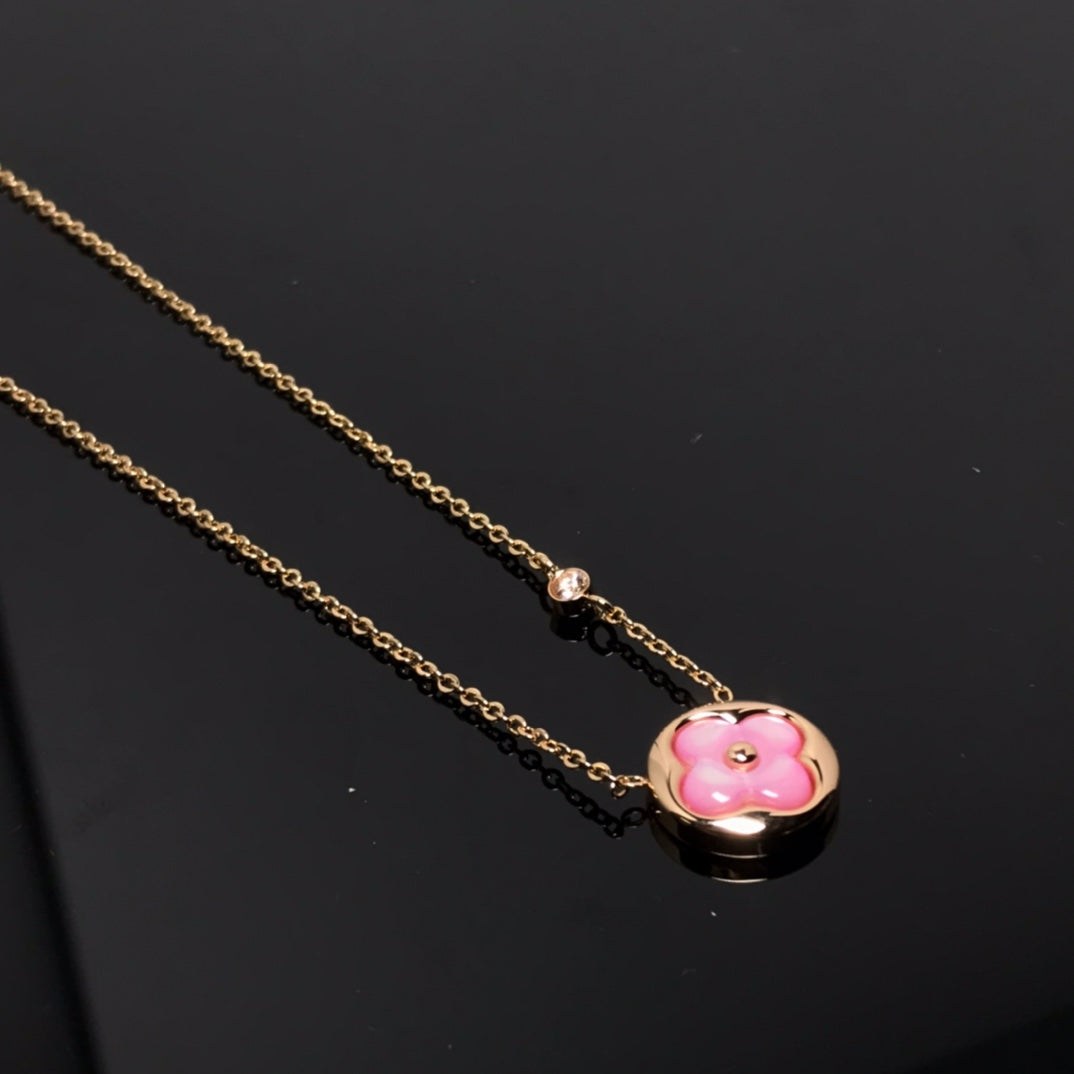 [Elitejewels]FARBE BLOSSOM PINK MOP SUN GOLD HALSKETTE