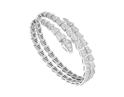 [Elitejewels]SERPENTI BRACELET SILVER DIAMOND DOUBLE ROW