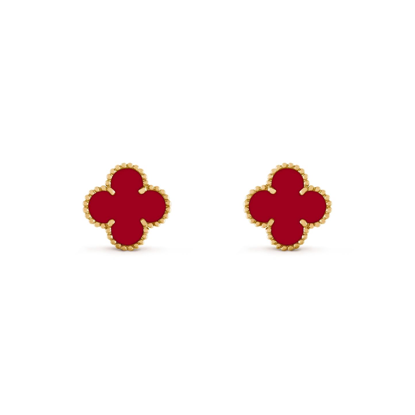 [Elitejewels]CLOVER MEDIUM 1 MOTIFS CARNELIAN  EARRINGS