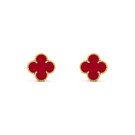 [Elitejewels]CLOVER MEDIUM 1 MOTIFS CARNELIAN  EARRINGS