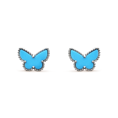 [Elitejewels]BUTTERFLY TURQUOISE EARRINGS SILVER