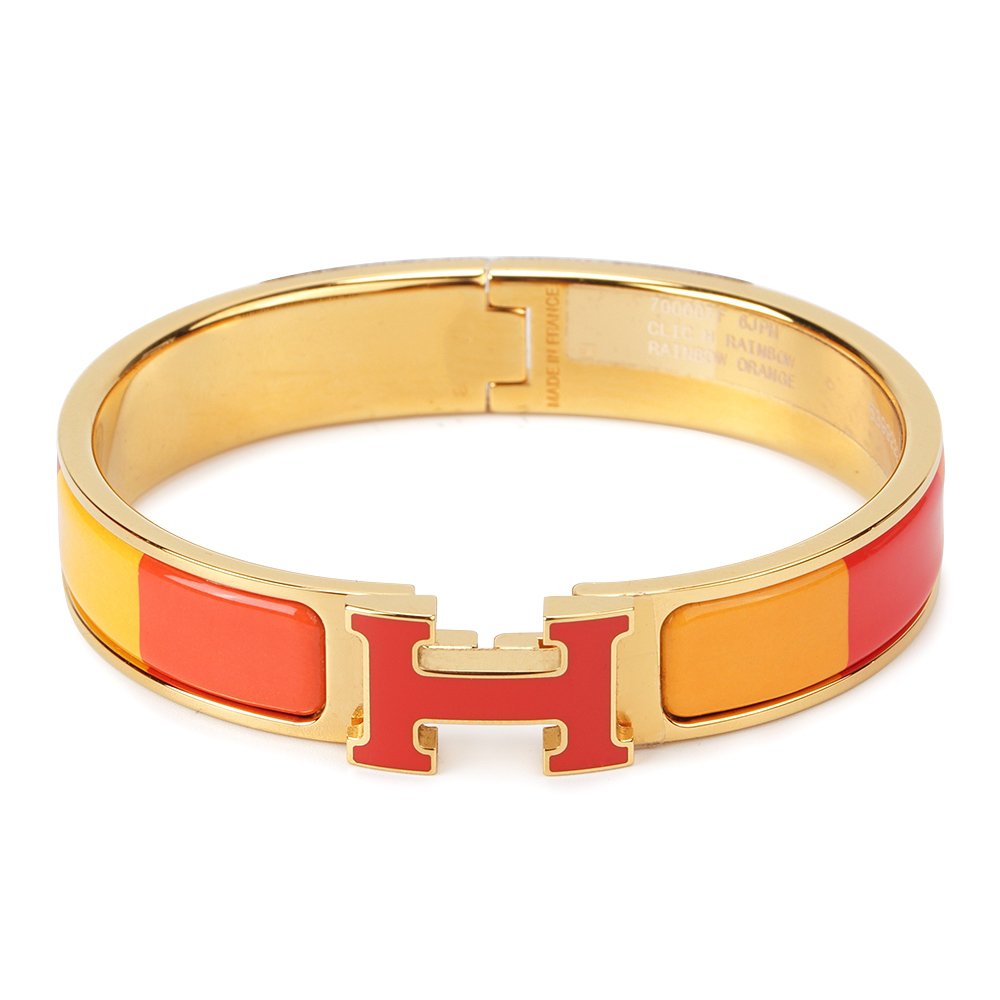 [Elitejewels]H BRACELET ORANGE RAINBOW CERAMIC