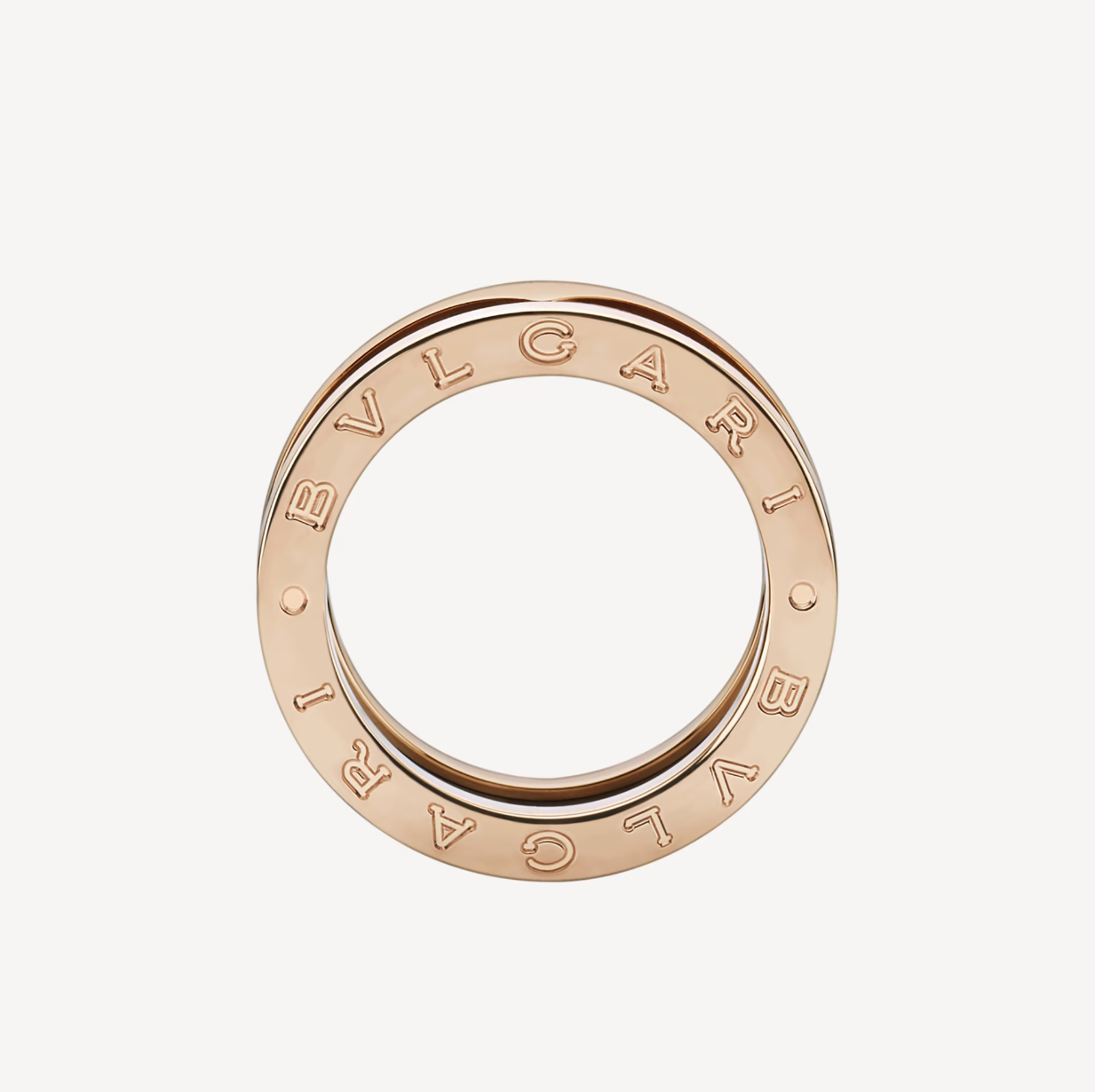 [Elitejewels]ZERO 1 TWO-BAND LOOPS AND BLACK CERAMIC PINK GOLD RING