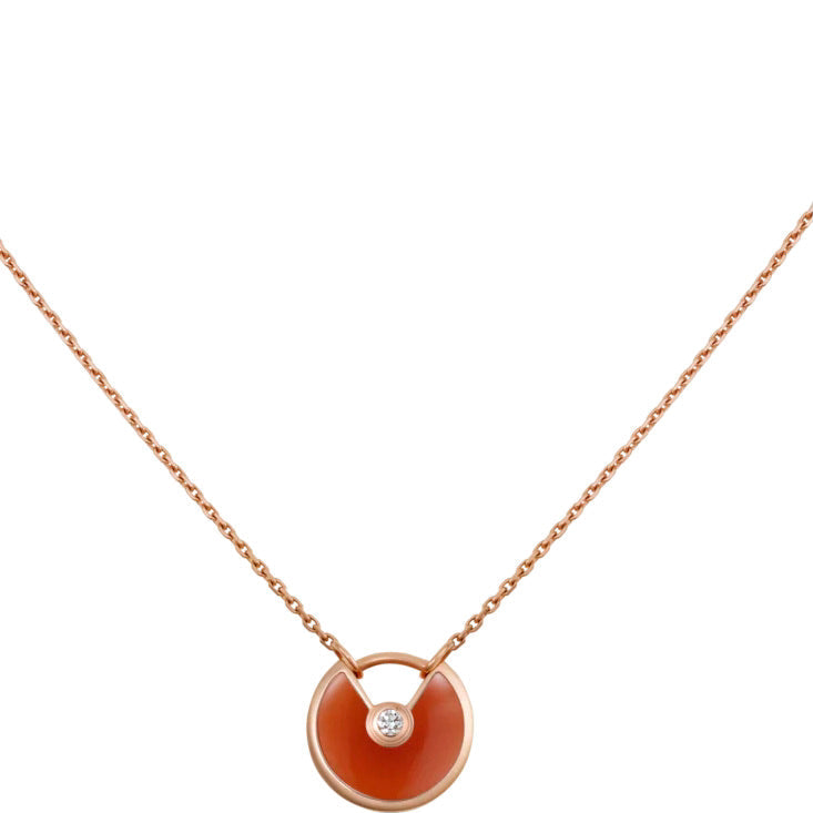 [Elitejewels]AMULETTE GOLD CARNELIAN ONYX NECKLACE