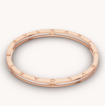 [Elitejewels]ZERO 1 PINK GOLD WITH WHITE CERAMIC BRACELET