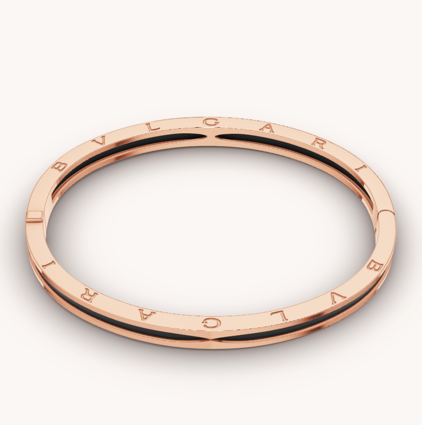 [Elitejewels]ZERO 1 PINK GOLD WITH BLACK CERAMIC BRACELET