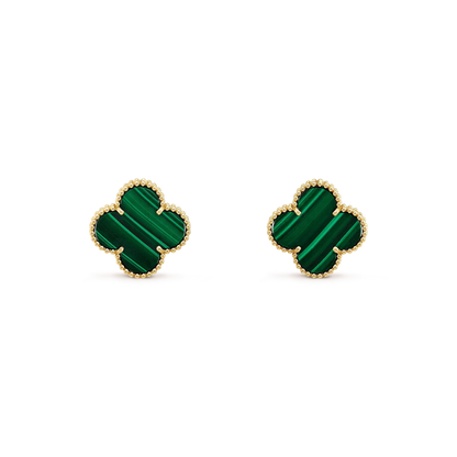 [Elitejewels]CLOVER MINI 9.5MM MALACHITE  EARRINGS