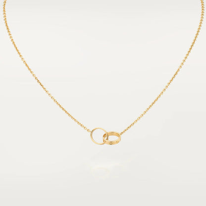 [Elitejewels]LOVE NECKLACE DOUBLE RING GOLD