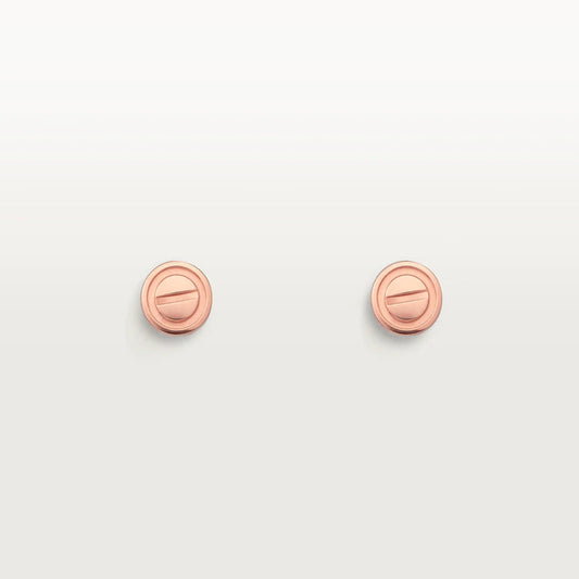 [Elitejewels]LOVE EARRINGS PINK GOLD 10MM