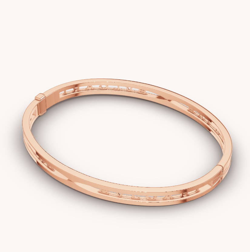 [Elitejewels]ZERO 1 SPIRAL LOGO PINK GOLD BRACELET