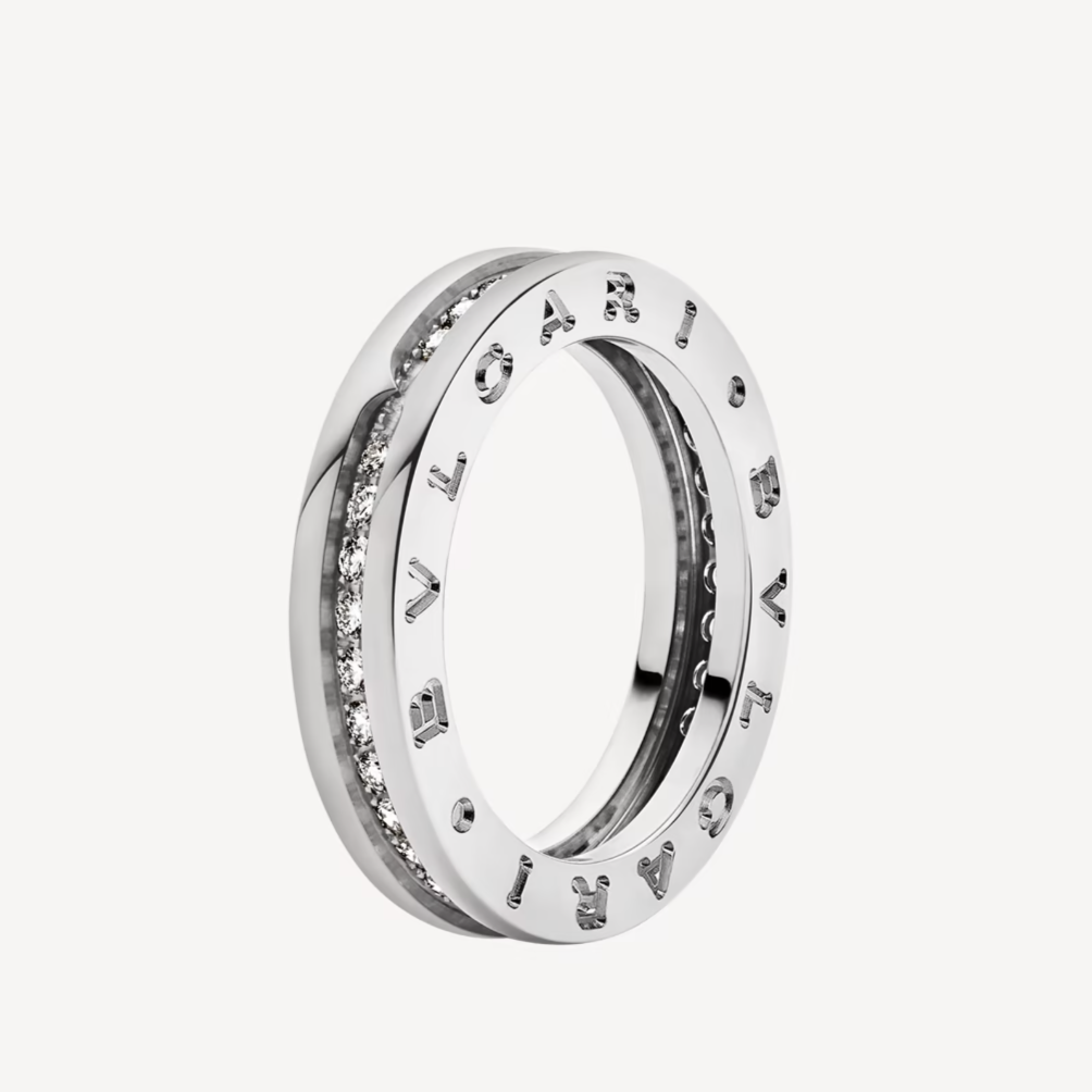 [Elitejewels]ZERO 1 ONE-BAND PAVED DIAMONDS ON THE SPIRAL RING