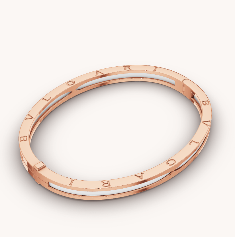 [Elitejewels]ZERO 1 PINK GOLD WITH WHITE CERAMIC BRACELET