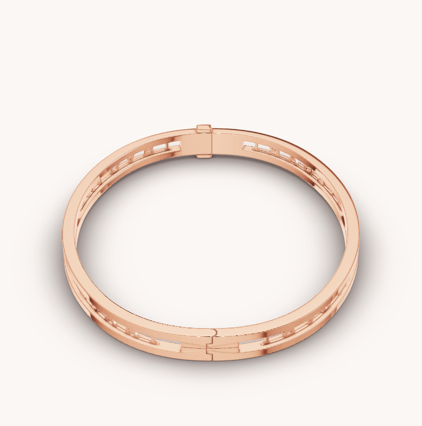 [Elitejewels]ZERO 1 SPIRAL LOGO ROSA GOLD ARMBAND