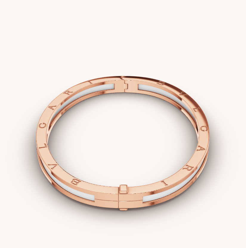 [Elitejewels]ZERO 1 PINK GOLD WITH WHITE CERAMIC BRACELET