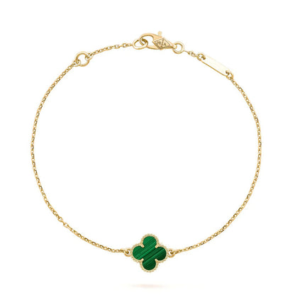 [Elitejewels]CLOVER BRACELET MALACHITE 1 MOTIF