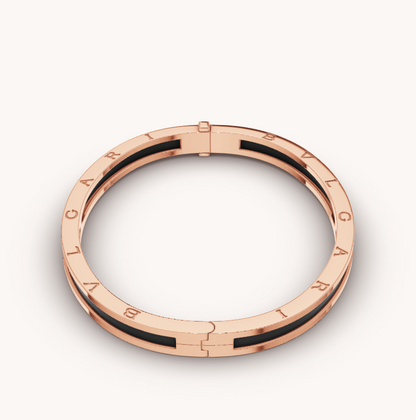 [Elitejewels]ZERO 1 PINK GOLD WITH BLACK CERAMIC BRACELET