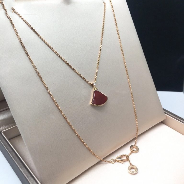 [Elitejewels]DREAM NECKLACE CARNELIAN 1 DIAMOND