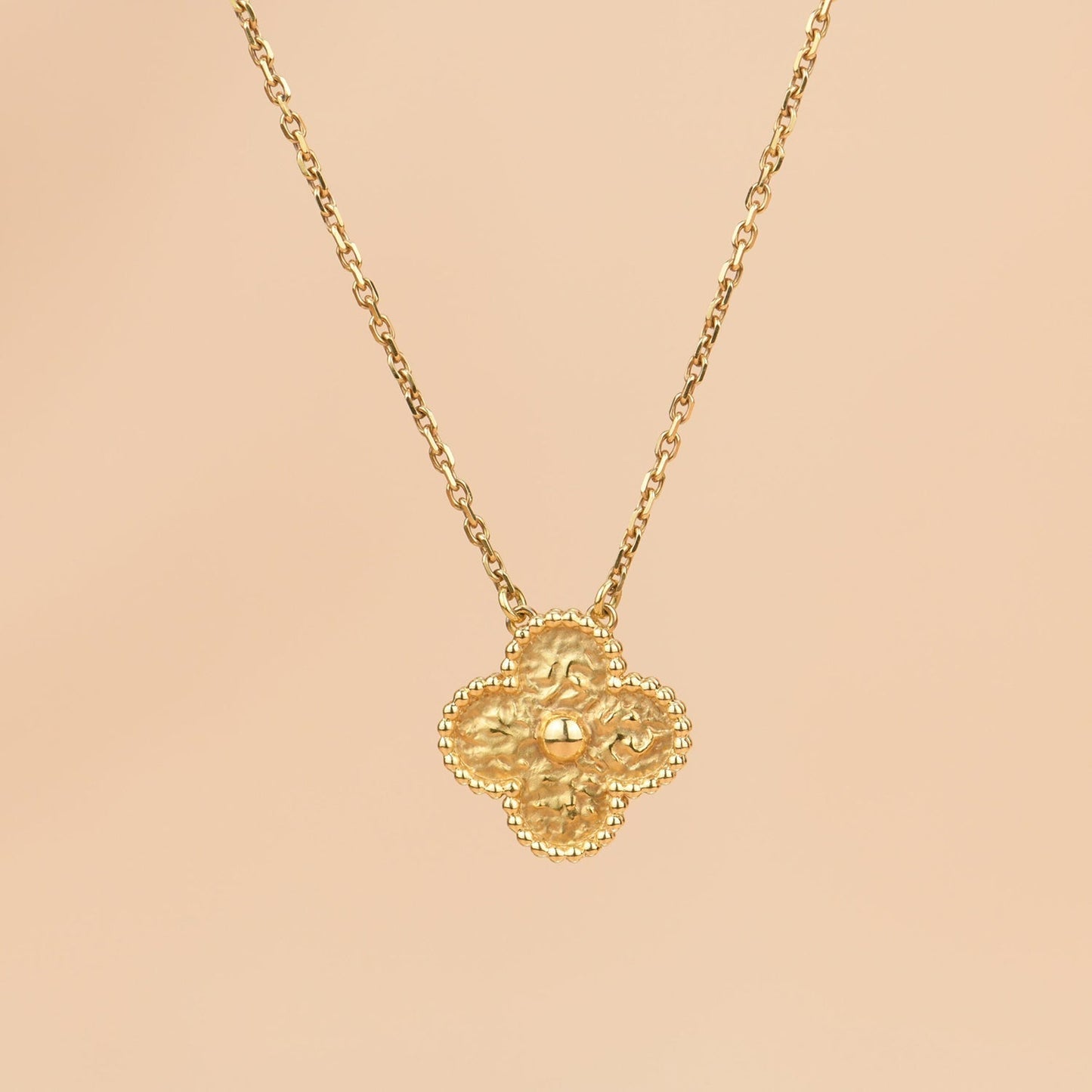 [Elitejewels]CLOVER 15MM  BRONZING NECKLACE