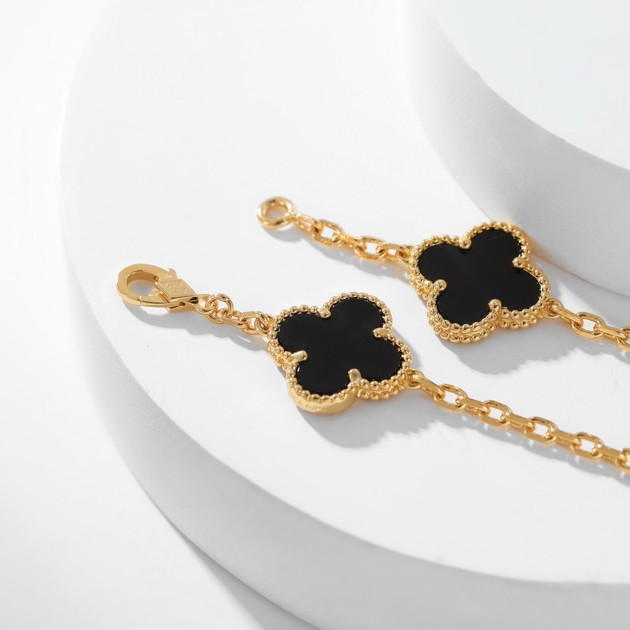 [Lucky Star]CLOVER 10 MOTIFS ONYX NECKLACE