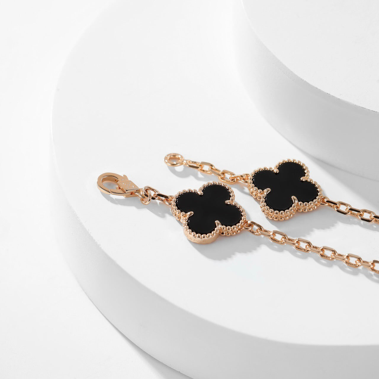 [Lucky Star]CLOVER 10 MOTIFS ONYX NECKLACE