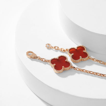 [Lucky Star]CLOVER 10 MOTIFS CARNELIAN NECKLACE