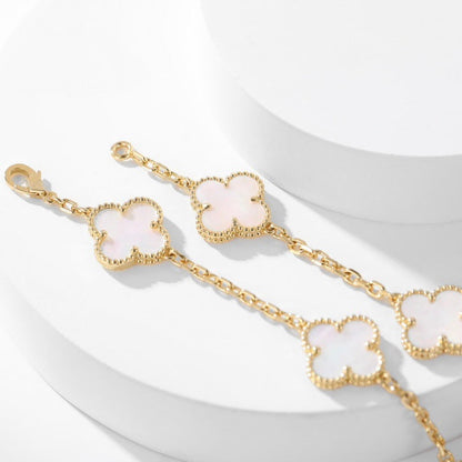 [Lucky Star]CLOVER 10 MOTIFS WHITE MOTHER OF PEARL NECKLACE