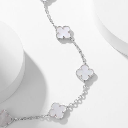 [Lucky Star]CLOVER 10 MOTIFS WHITE MOTHER OF PEARL NECKLACE