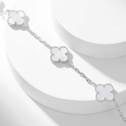 [Lucky Star]CLOVER 10 MOTIFS WHITE MOTHER OF PEARL NECKLACE