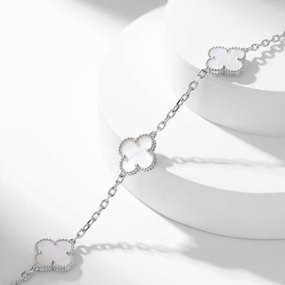 [Lucky Star]CLOVER 10 MOTIFS WHITE MOTHER OF PEARL NECKLACE