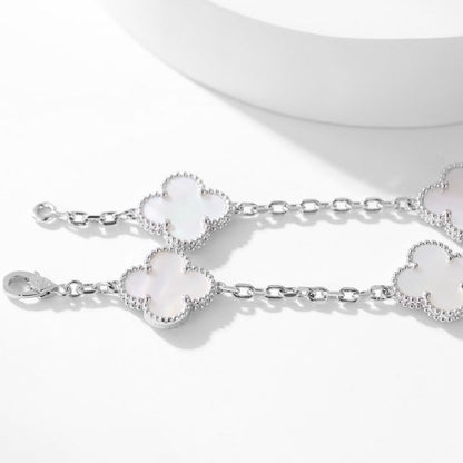 [Lucky Star]CLOVER 10 MOTIFS WHITE MOTHER OF PEARL NECKLACE