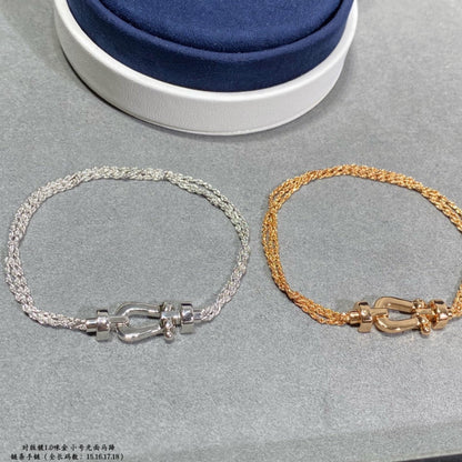 [Elitejewels]FORCE SMALL HORSESHOE  DIAMOND CHAIN ROPE BRACELET