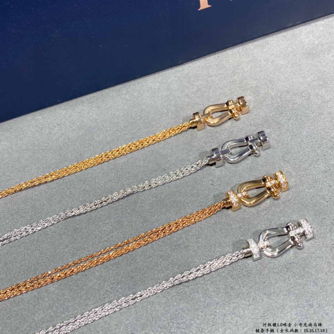 [Elitejewels]FORCE スモールホースシューダイヤモンドチェーンロープブレスレット