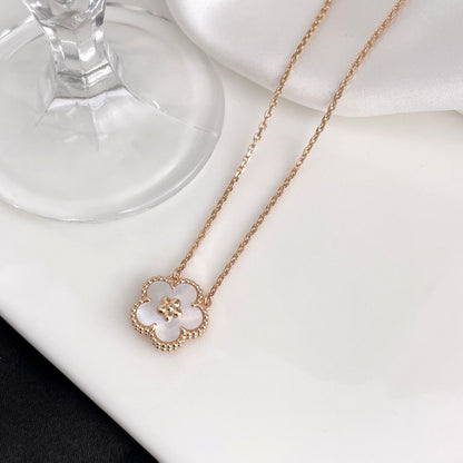 [Elitejewels]LUCKY  WHITE MOP  PLUM BLOSSOM NECKLACE