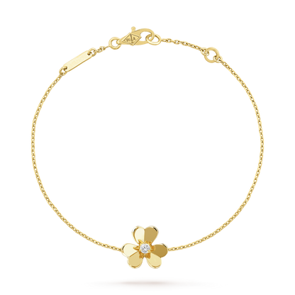 [Elitejewels]FRIVOLE GOLD FLOWER PINK MALACHITE BRACELET