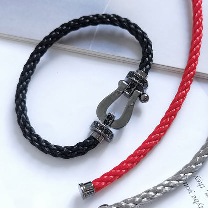 [Elitejewels]FORCE LARGE SERIES HORSESHOE BLACK SAMURAI BRACELET