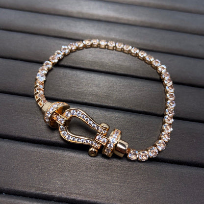 [Elitejewels]FORCE  LARGE HORSESHOE FULL DIAMOND TENNIS BRACELET