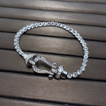 [Elitejewels]FORCE  LARGE HORSESHOE FULL DIAMOND TENNIS BRACELET