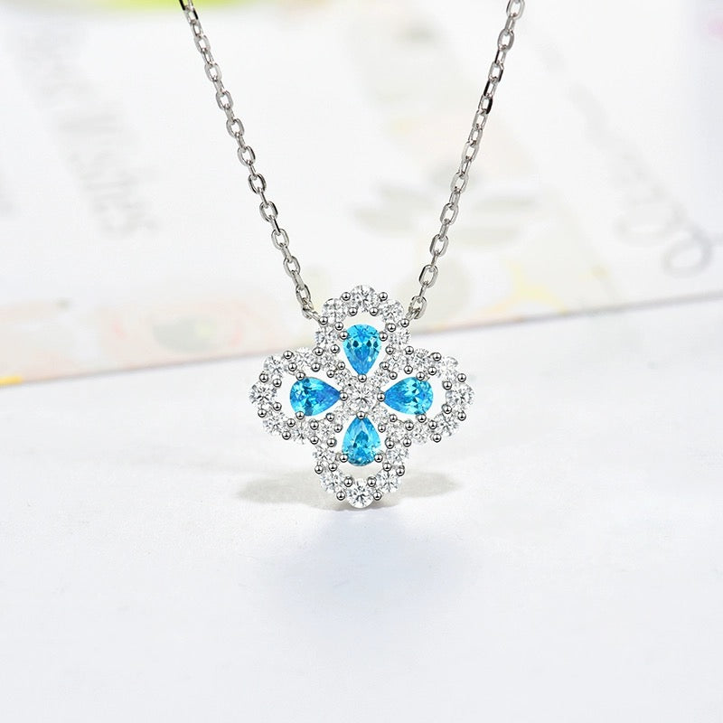 [Elitejewels]LOOP NECKLACE FULL MOTIF DIAMOND 16MM MULTIPLE COLORS