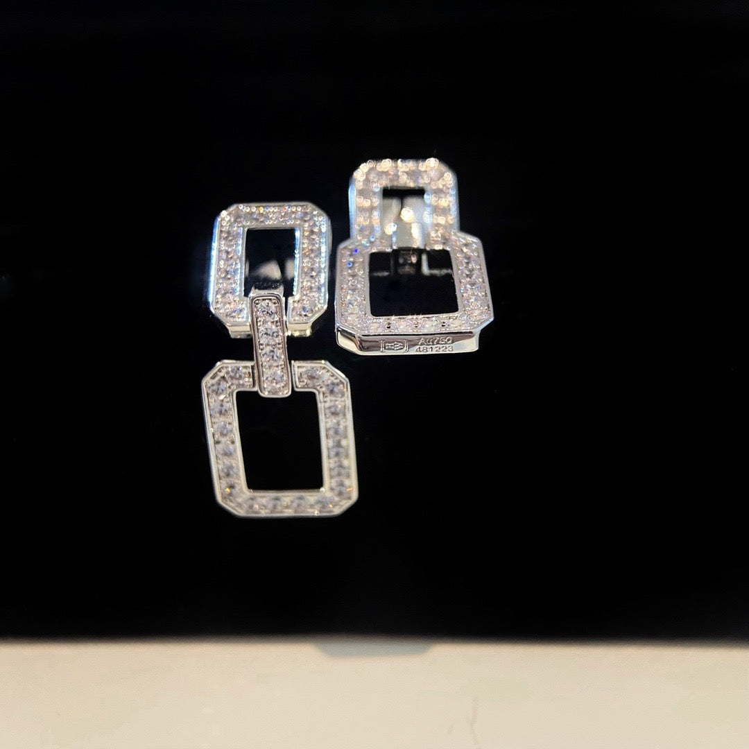 [Elitejewels]LINKS MEDIUM EARRINGS DIAMOND