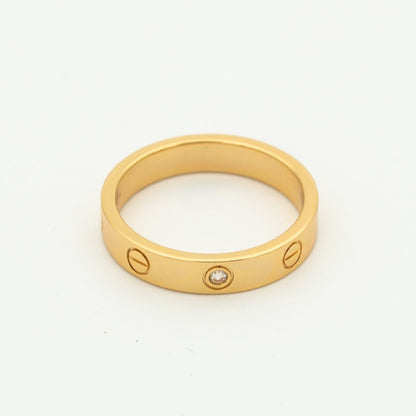 [Elitejewels]LOVE RING 4MM 1 DIAMOND PINK GOLD