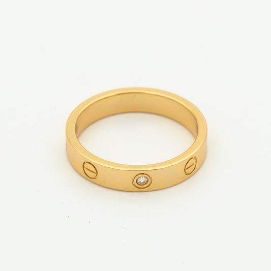 [Elitejewels]LOVE RING 4MM 1 DIAMOND PINK GOLD