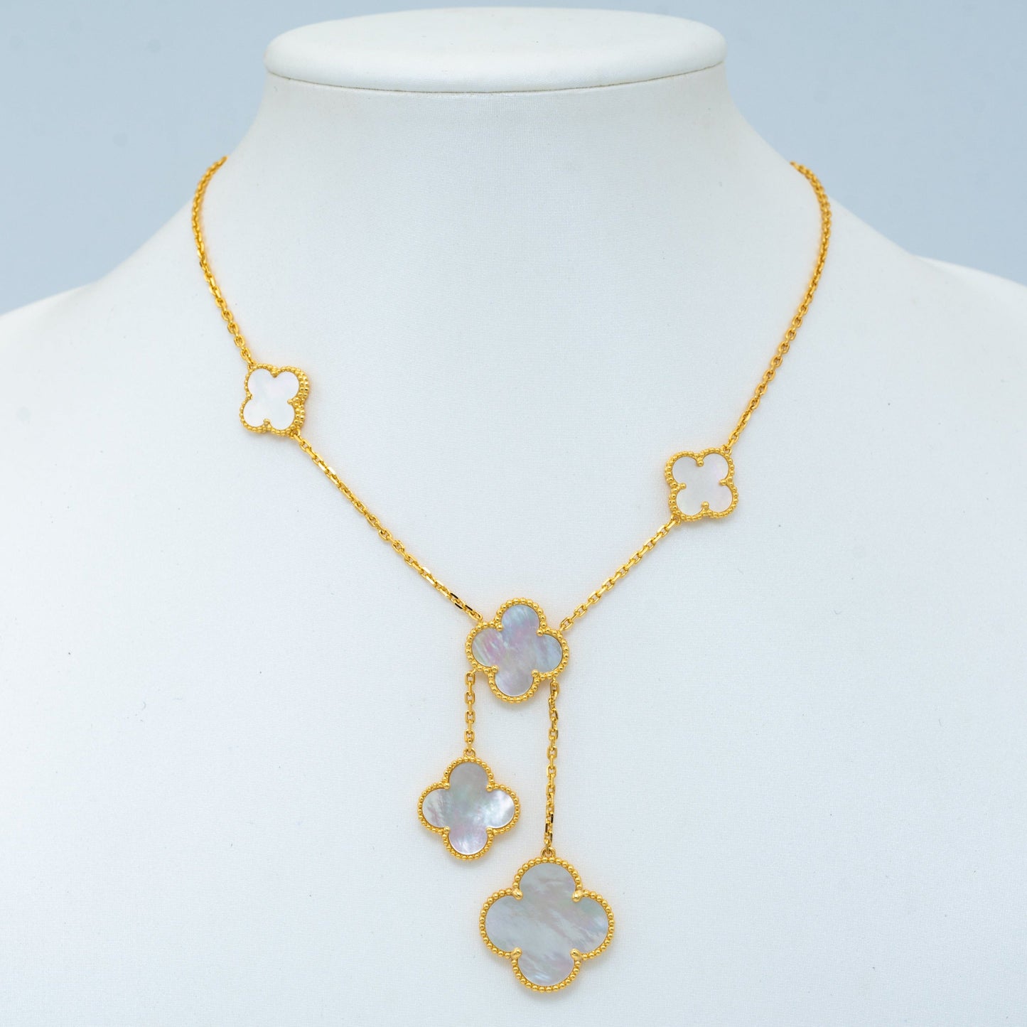 [Elitejewels]CLOVER MOTHER OF PEARL NECKLACE 6 MOTIF