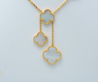 [Elitejewels]CLOVER MOTHER OF PEARL NECKLACE 6 MOTIF