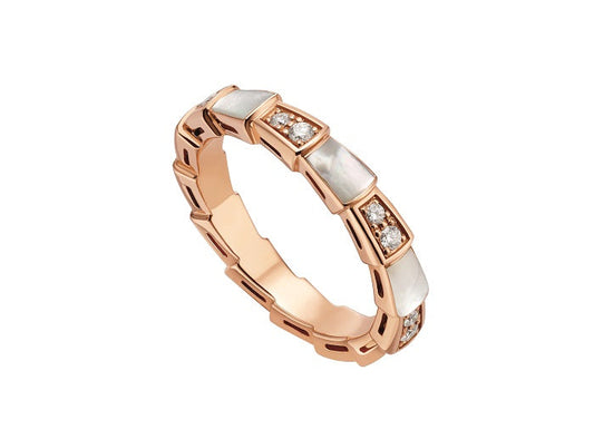 [Elitejewels]SERPENTI RING ROTGOLD DIAMANT MOP 3MM