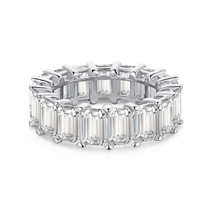 [Elitejewels]0.75 Carat Elegant Emerald Cut Tennis Ring