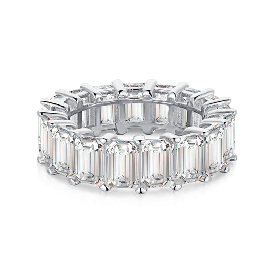 [Elitejewels]Eleganter Tennisring im Smaragdschliff, 0,75 Karat