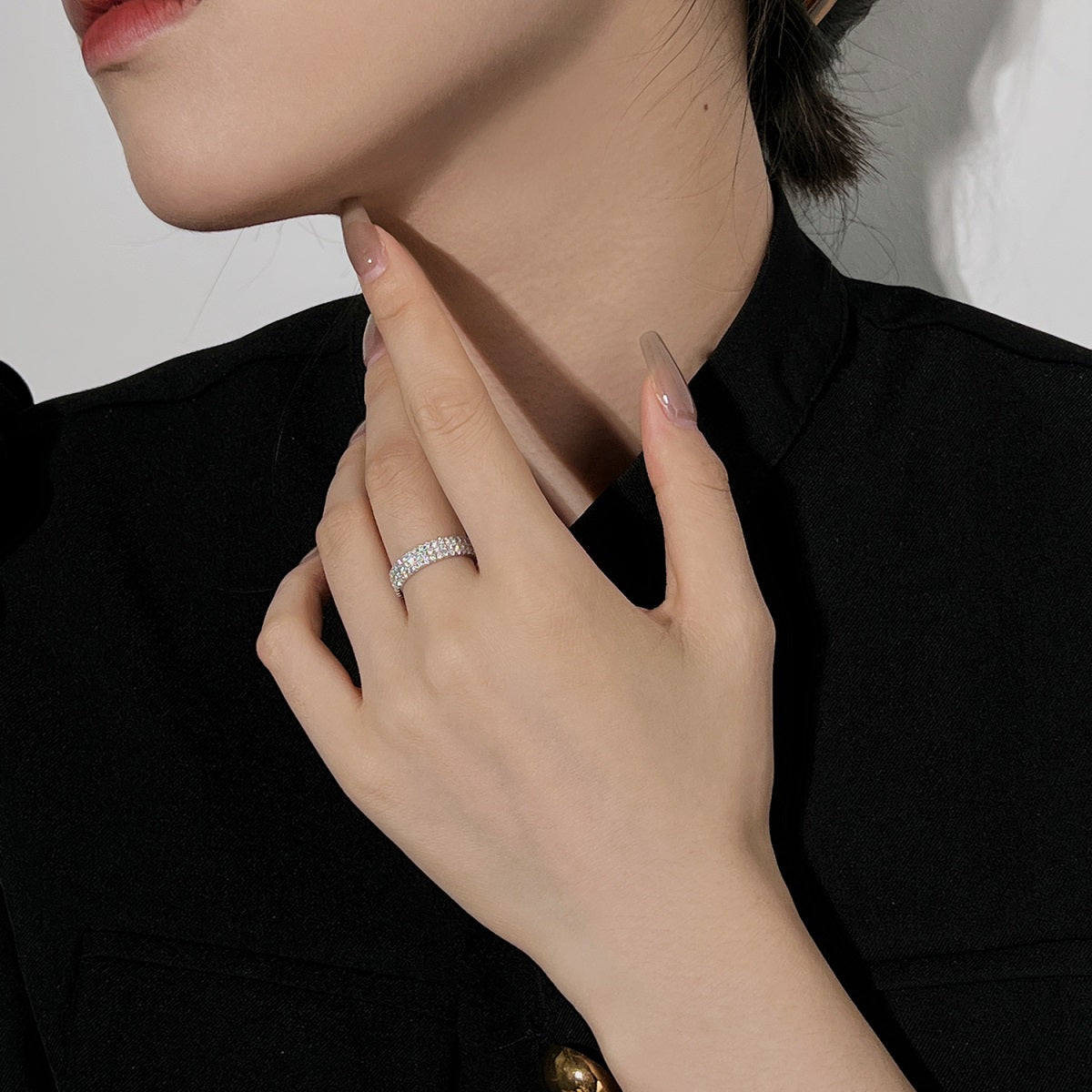 [Elitejewels]Dainty Round Cut Tennis Ring