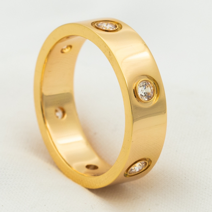 [Elitejewels] LIEBESRING 5,5 MM 6 DIAMANTEN ROSGOLD